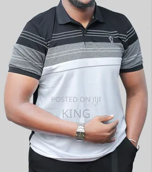 Black -White Polo Collar T Shirt. Simple and Classic
