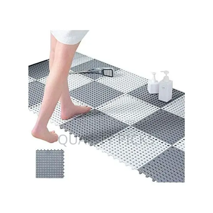 4pcs Interlocking Non Slip Bathroom Floor Tiles Rubber Mat