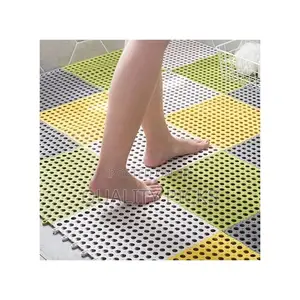 4pcs Interlocking Non Slip Bathroom Floor Tiles Rubber Mat