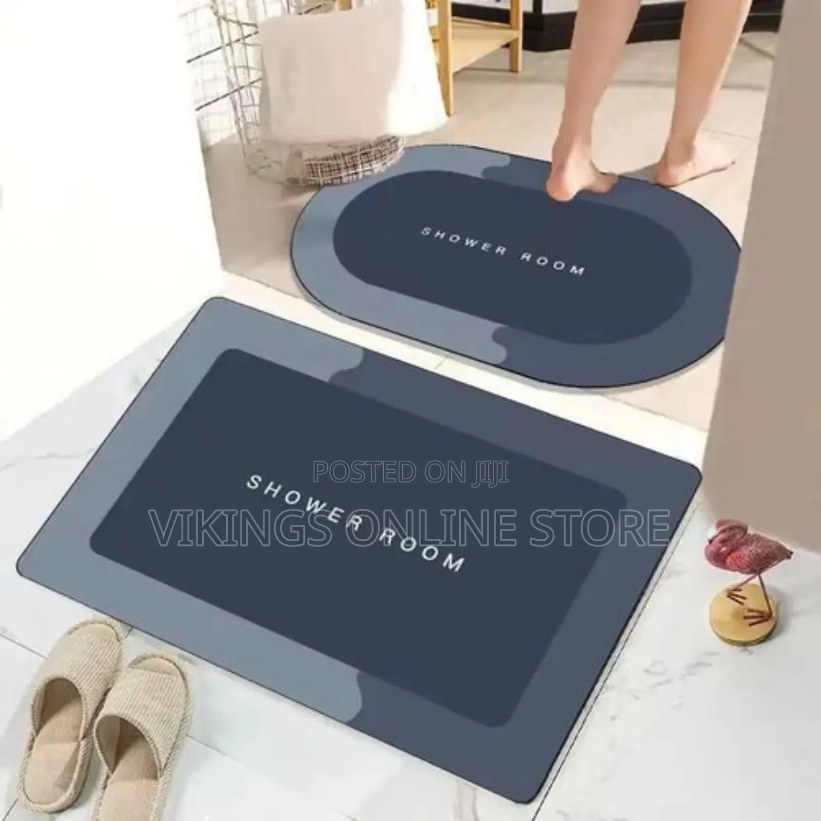 2pcs Quick Dry Super Absorbent Bathroom Bath Mat Set -