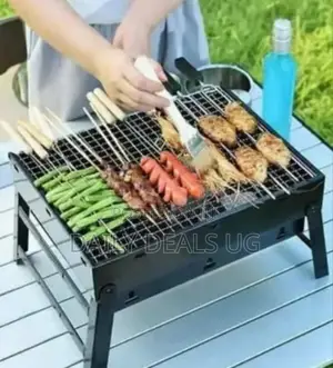 Adjustable Black Portable BBQ Grill