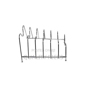 Metallic Plate Stand, 6 Layers - Silver