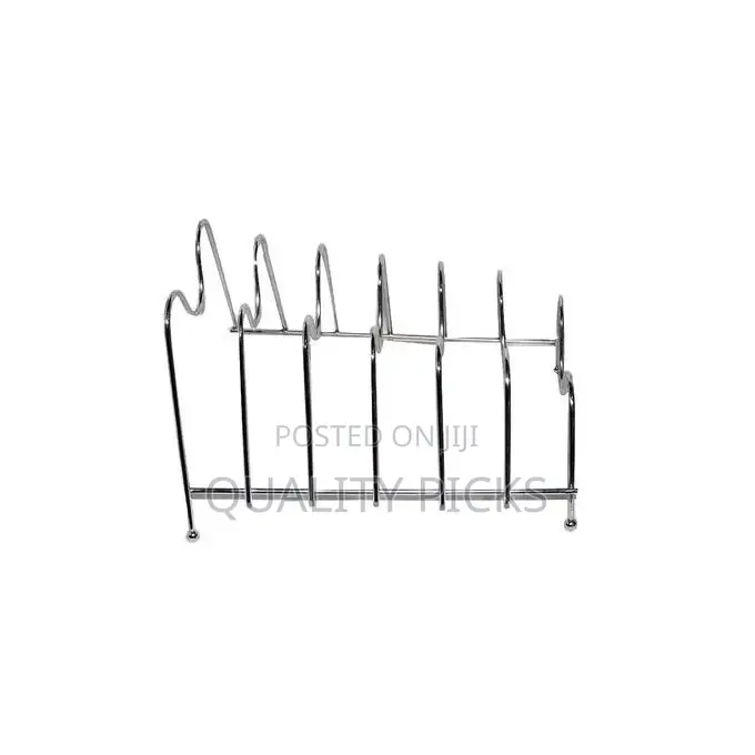 Metallic Plate Stand, 6 Layers - Silver