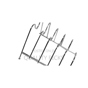 Metallic Plate Stand, 6 Layers - Silver