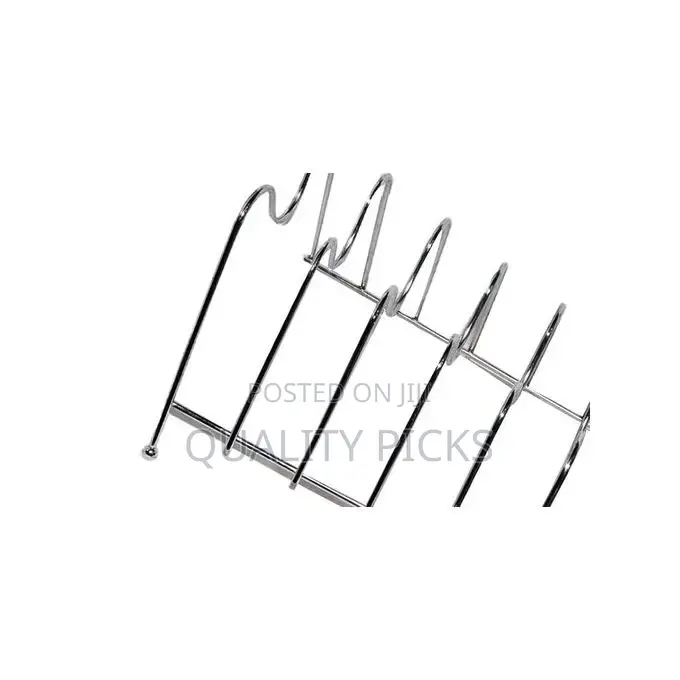 Metallic Plate Stand, 6 Layers - Silver