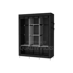 3 Column Cloth Frame Portable Wardrobe Storage - Multicolor