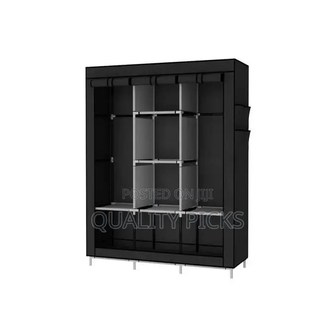 3 Column Cloth Frame Portable Wardrobe Storage - Multicolor