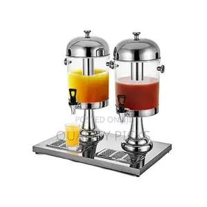 16 Litre, Double Tank Water Jug, Juice Dispenser Can- Silver