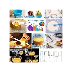 288 Pieces of Cake Baking,Decorating Kit Set, Blue.