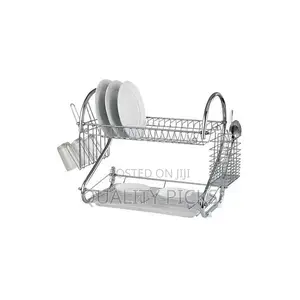 2 Tier Steel Plate Dish Drying Draining Rack