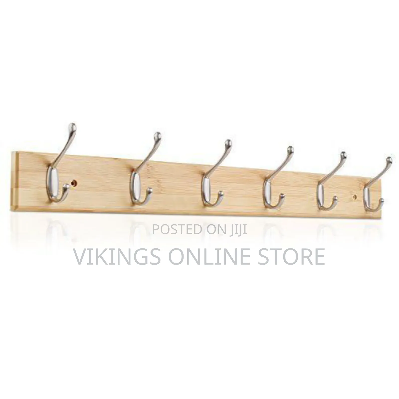 Wall Mounted Rack/Towel Holder 6 Hooks - Brown