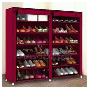 Steel Framed Shoe Rack - Maroon