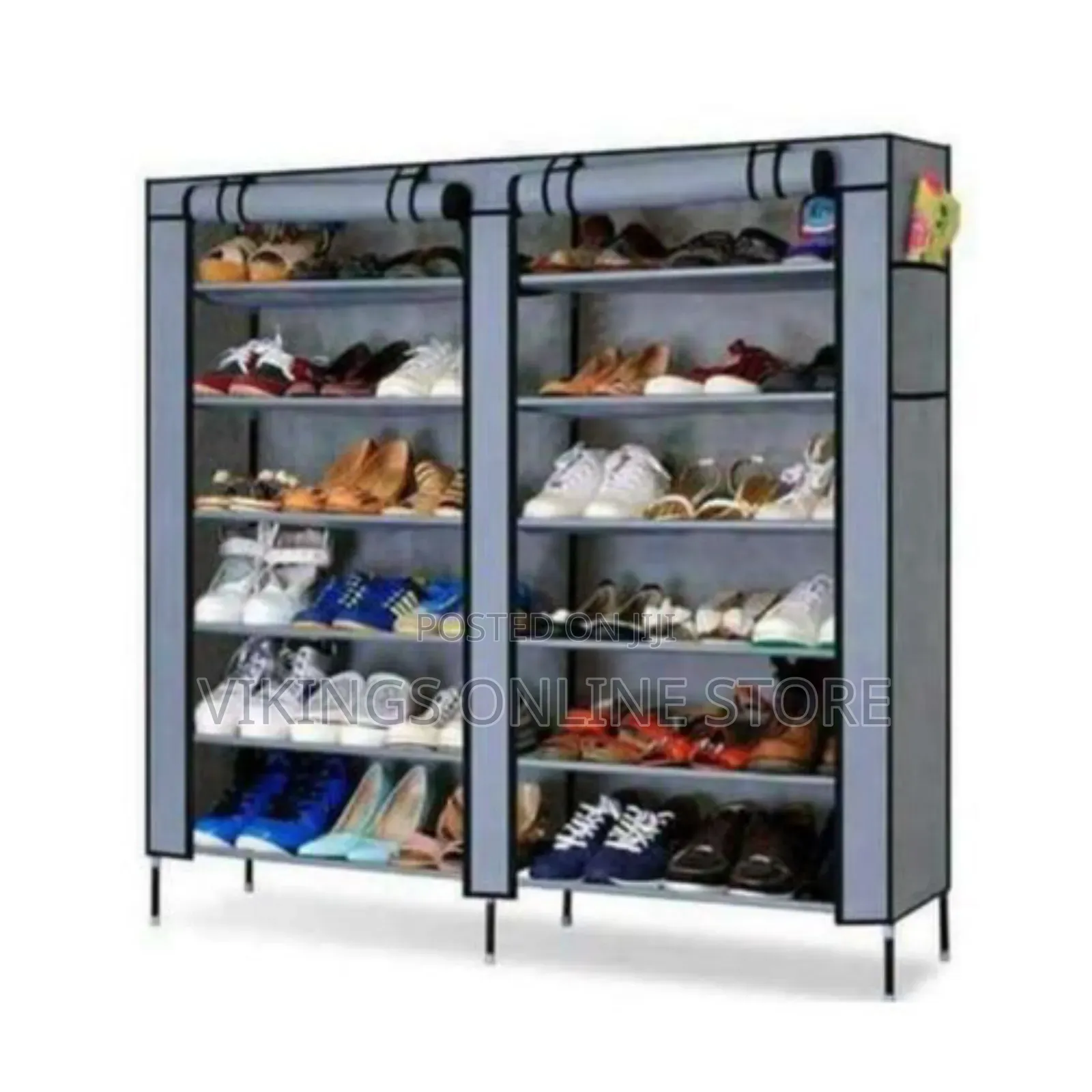 Steel Framed Shoe Rack - Grey