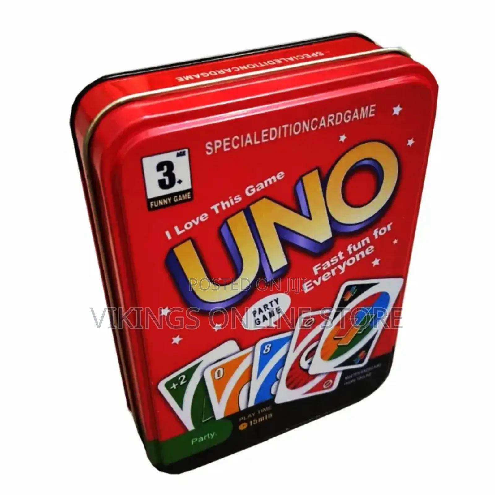 UNO Card Red Metal Box