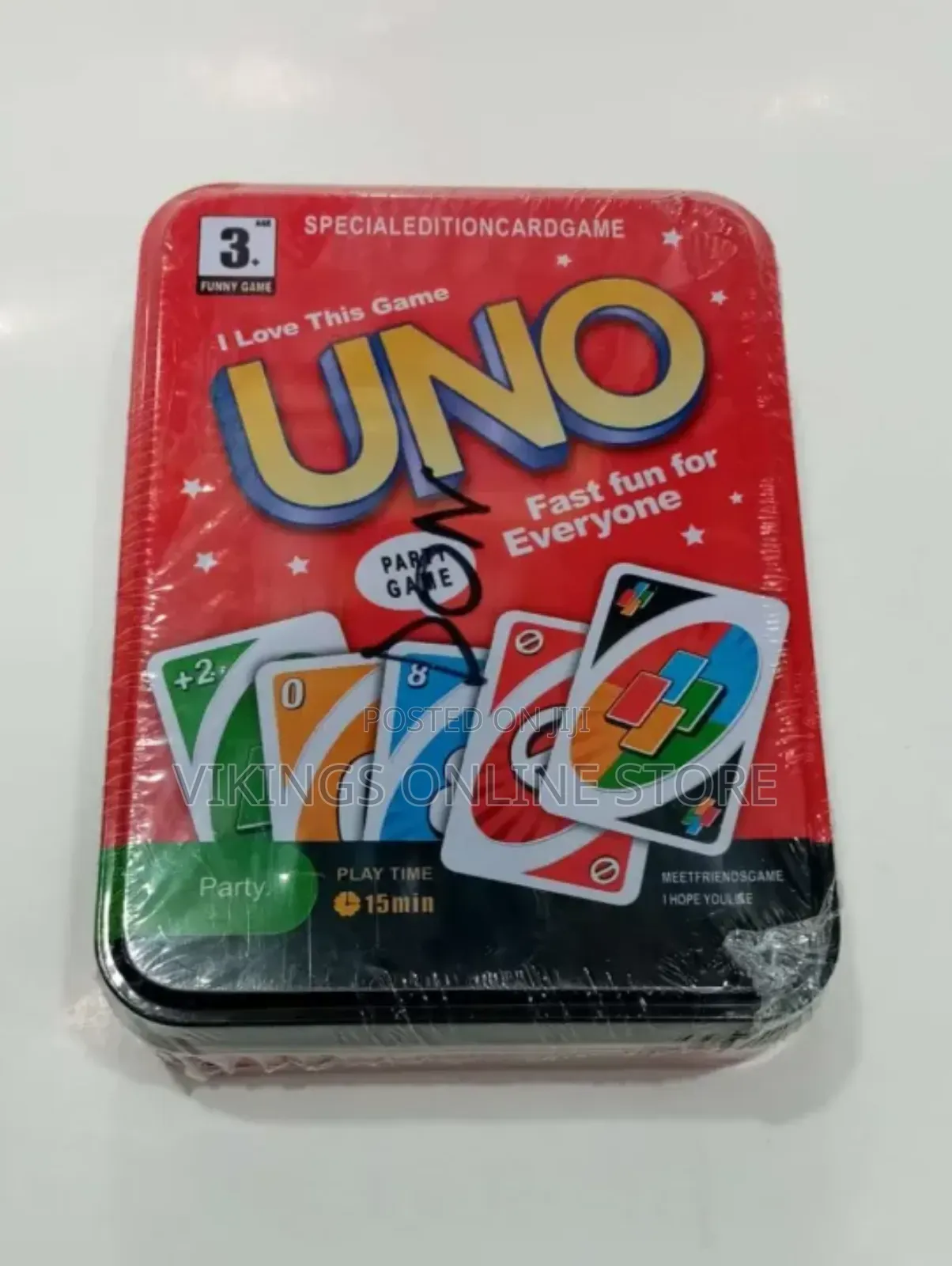UNO Card Red Metal Box