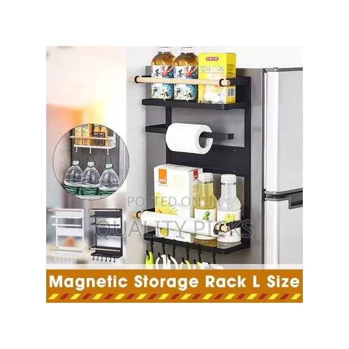 Magnetic Fridge Side Shelf Storage Organizer,