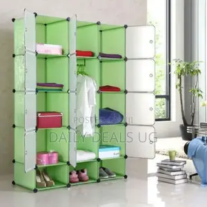 Green Plastic Clothes Wardrobe
