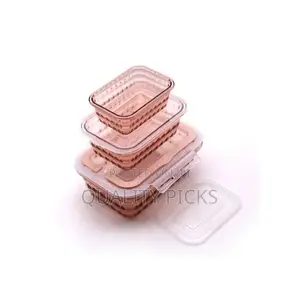 3 Piece Melamine Food Storage Container Box - Pink.
