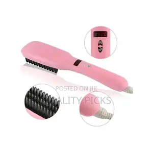 Ionic Hair Straightener Brush Comb 2 in 1 PTC Heating