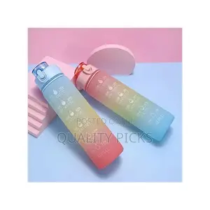 1L Time Marked Fitness Jug Outdoor Frosted Water Bottle
