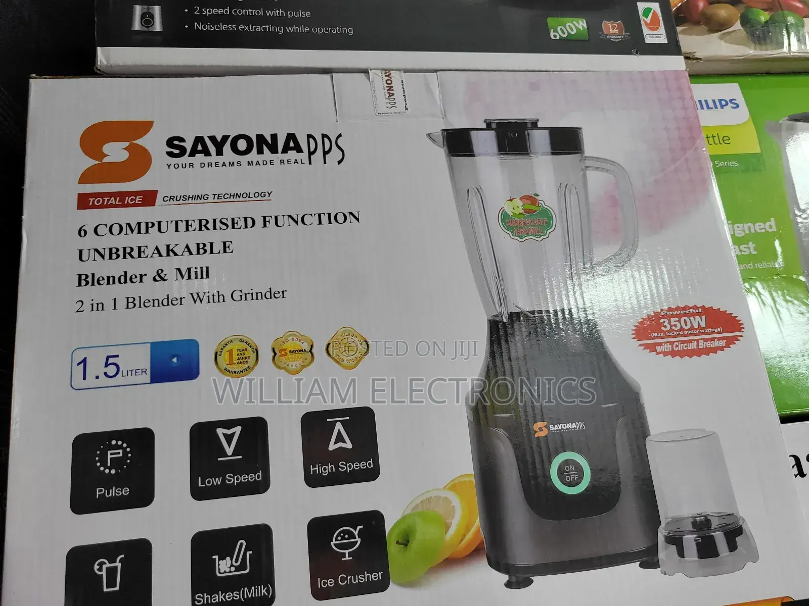 1.5L Sayona PPS Unbreakable Blender Mill/300w Blender
