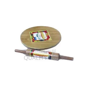 Chapatti Rolling Board Plus Rolling Pin – Brown