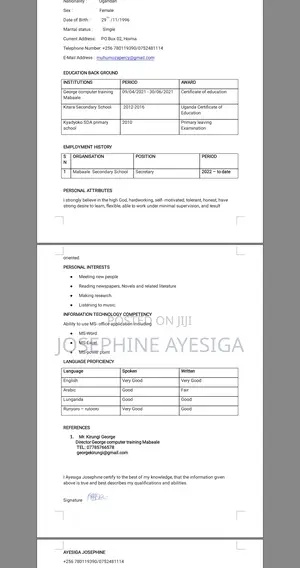 Customer Service CV