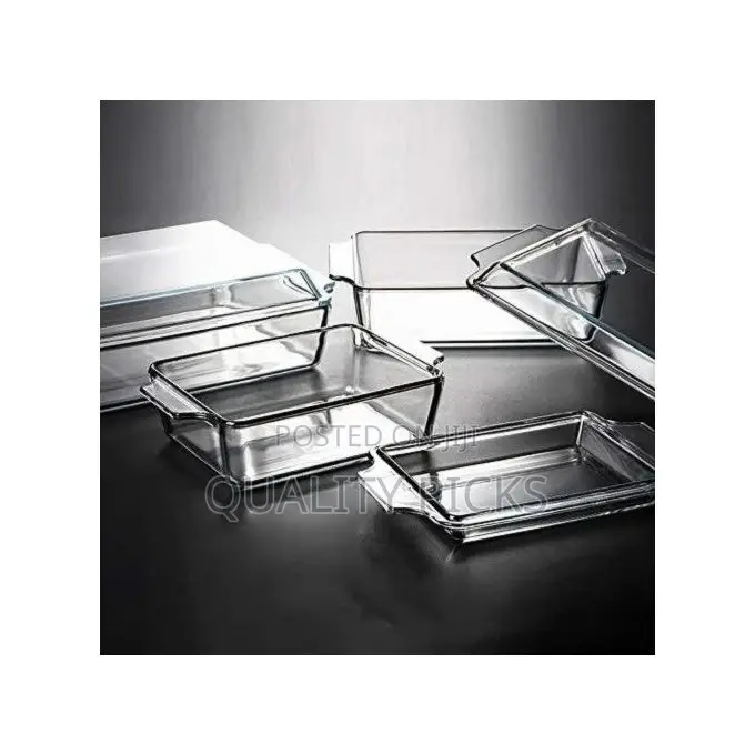 3 Piece Rectangle Glass Bakeware Dishes Microwave Oven Bowls