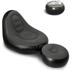 Intex Inflatable Flocking Air Chair With Footrest Blow Up