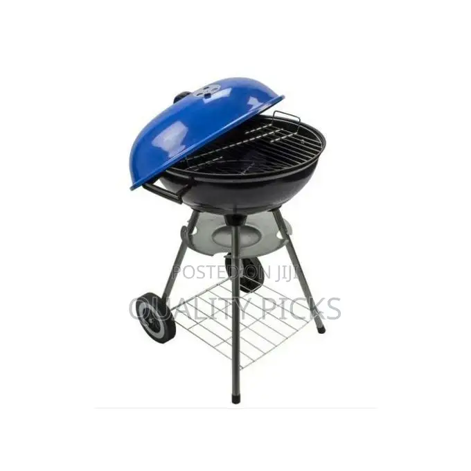 Portable Metal Kettle Trolley Barbecue Wood Charcoal Grill