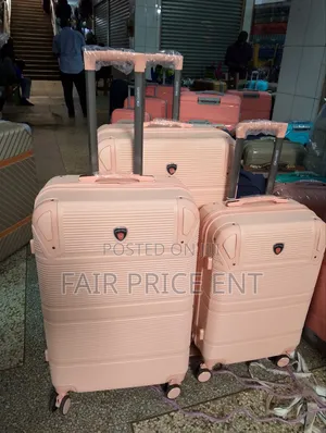 Pure Rubber Plastic Suitcases. Full Set.3pcs.( Pink)