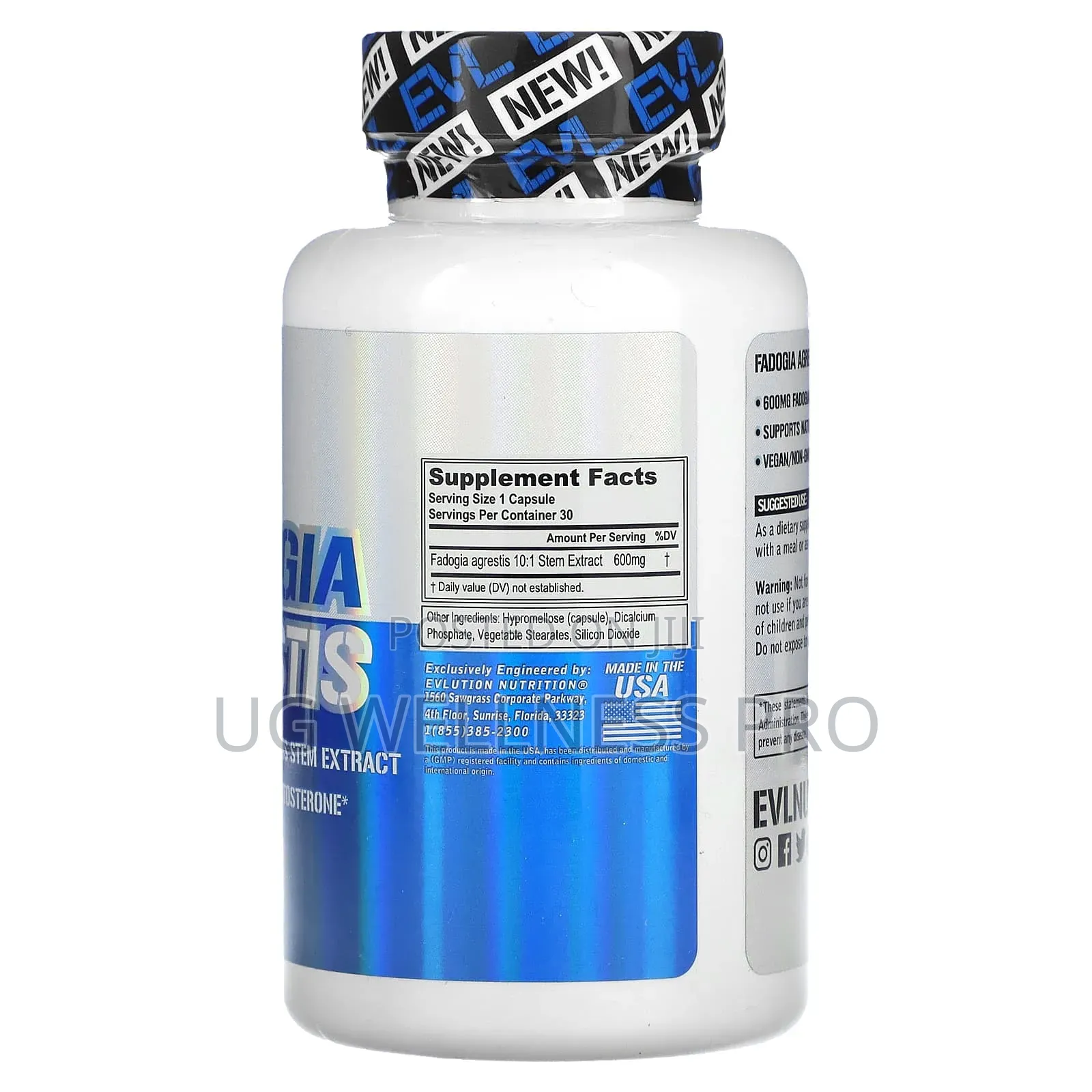 Evlution Nutrition, Fadogia Agrestis, 600 Mg, 30 Veggie Caps