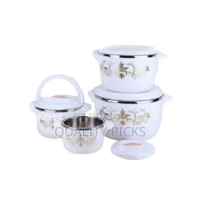 4 PCS Flowered Insulated Hot Pot Dishes Food Warmer