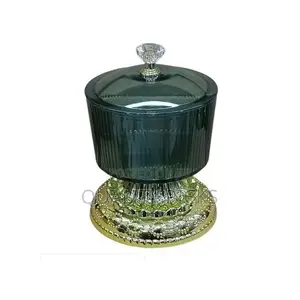 Plastic Sugar Bowl Dish Candy Pot Decor- Green .