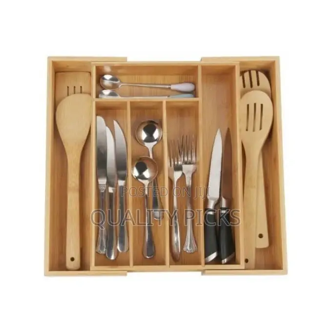 Adjustable Bamboo Drawer Organizer