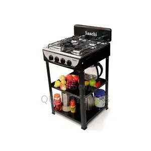 Saachi 4 Burner Gas Stove Cooker With 2 Shelves Stands