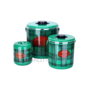 3pc Checked Food Warmer Dishes Thermal Hot Pot Lunch Boxes