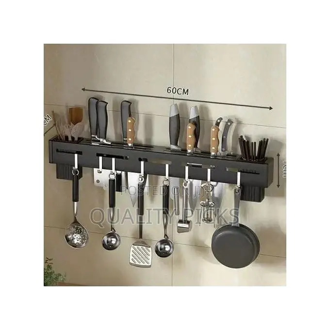 Wall Mount Knife Holder Towel Hanger Cutlery Holder