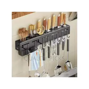 Wall Mount Knife Holder Towel Hanger Cutlery Holder
