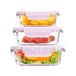 3 Piece Food Safe Microwave Oven Safe Glass Bowls