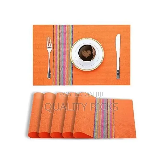 Table Mate 6 PCS Table Mats With a Runner - Orange