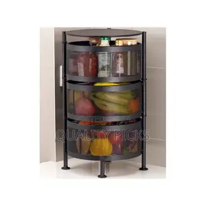 3 Tier Round Kitchen, Bedroom, Bathroom Storage Rack Basket