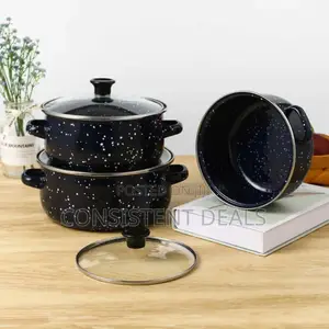3pcs Enamel Casserole Pots