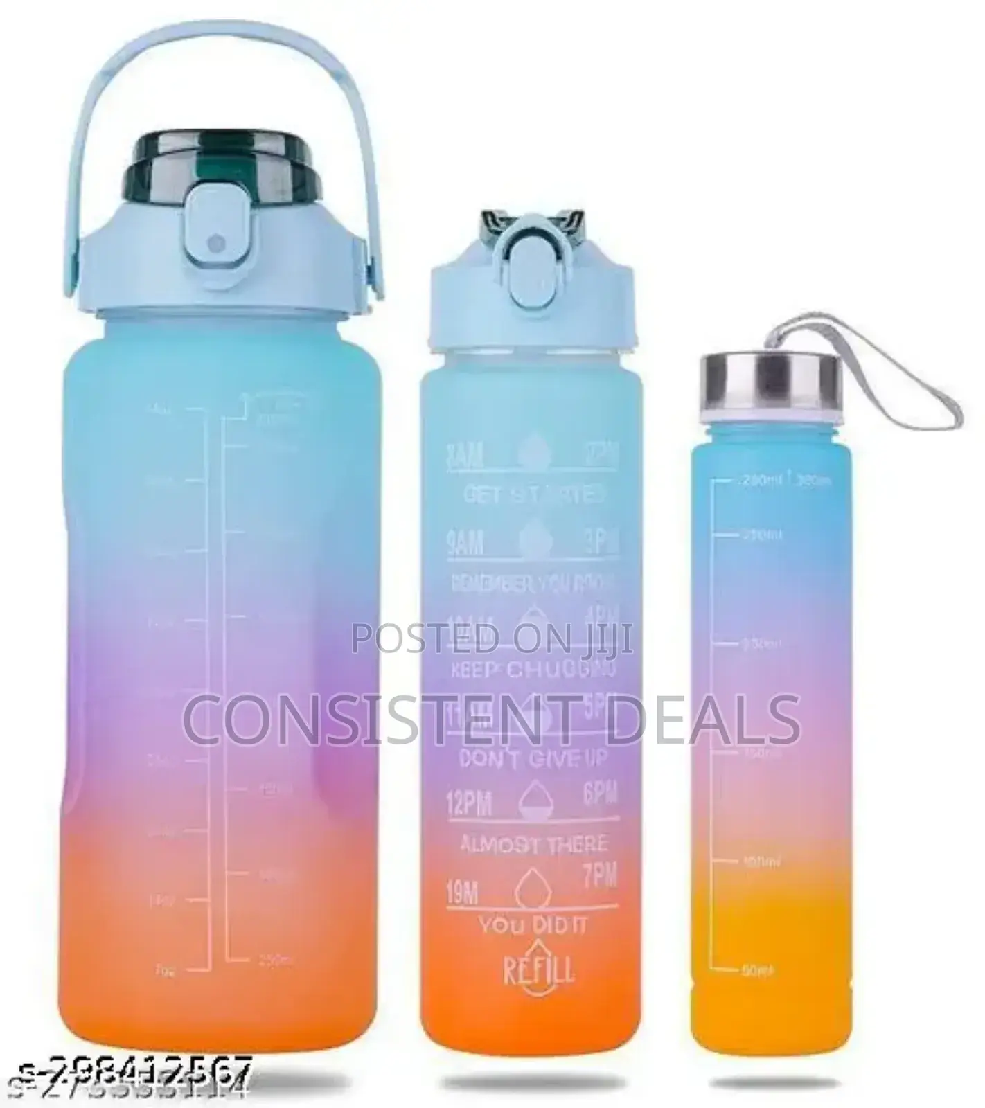 3in1 Plastic Travel Water Bottle Set