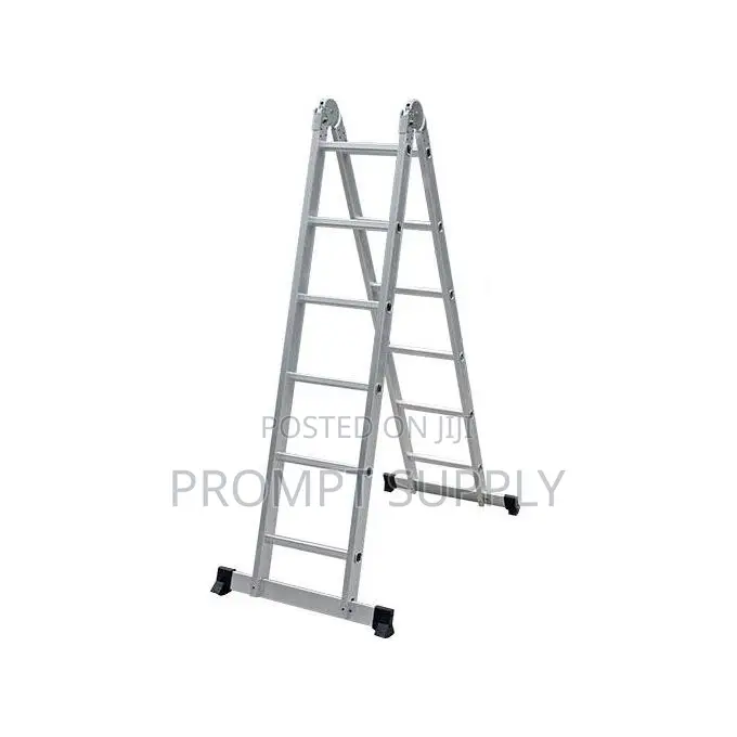 2x6 Aluminum Multipurpose Ladder With 2 Hinges-Silver