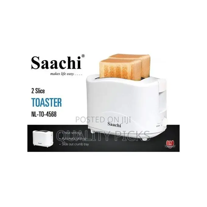 Saachi 2 Slice Saachi Electric Bread Toaster - White.