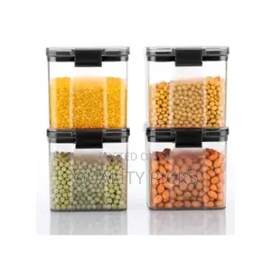 700ml 4-Piece Plastic Transparent Plain Storage Box Tins