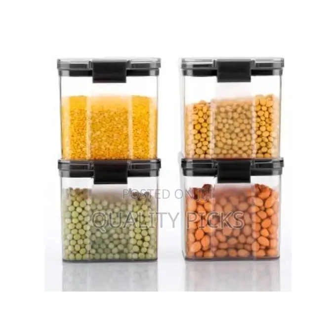 700ml 4-Piece Plastic Transparent Plain Storage Box Tins