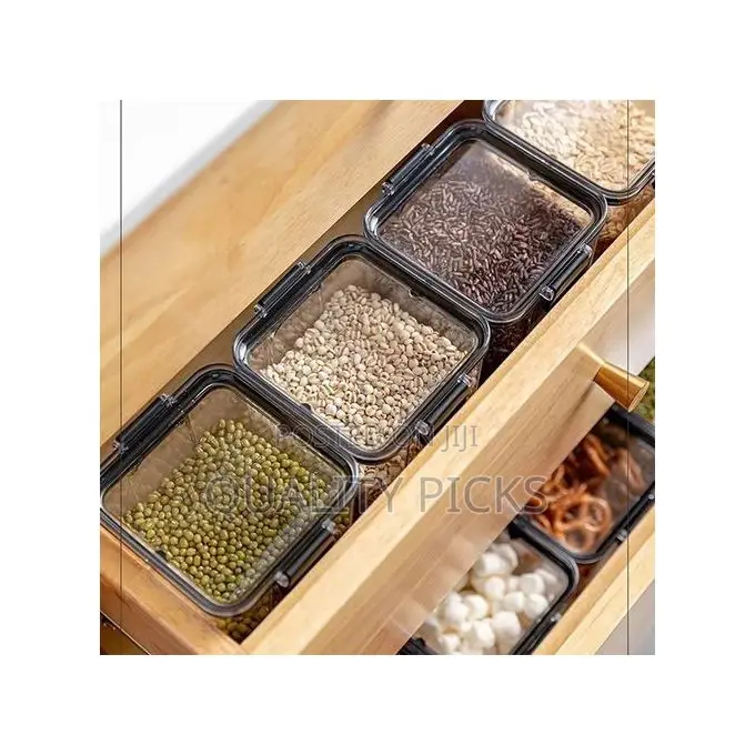 700ml 4-Piece Plastic Transparent Plain Storage Box Tins
