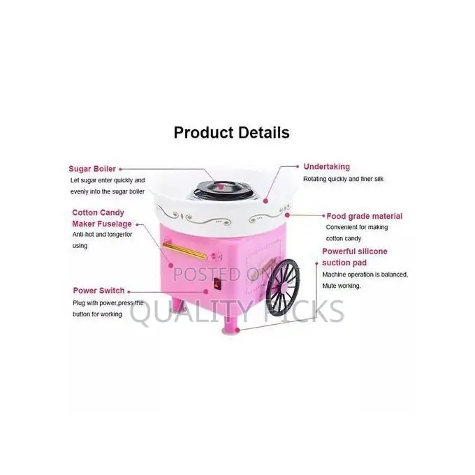 Mini Electric Floss Cotton Candy Maker Cart Machine-